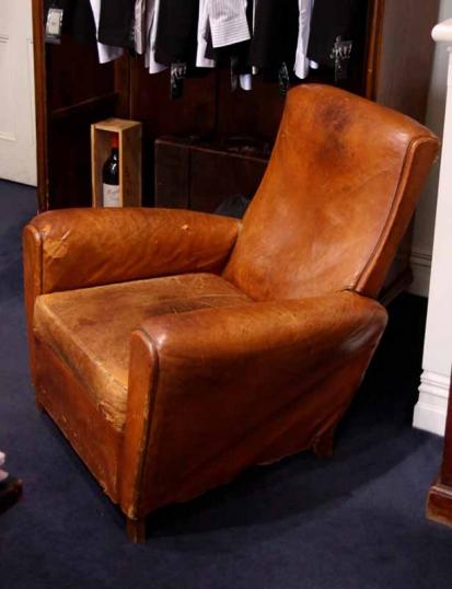 Pair Leather Armchairs