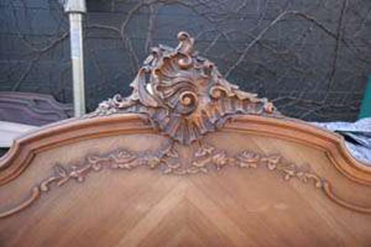 Antique French Bed with Elaborate Crest